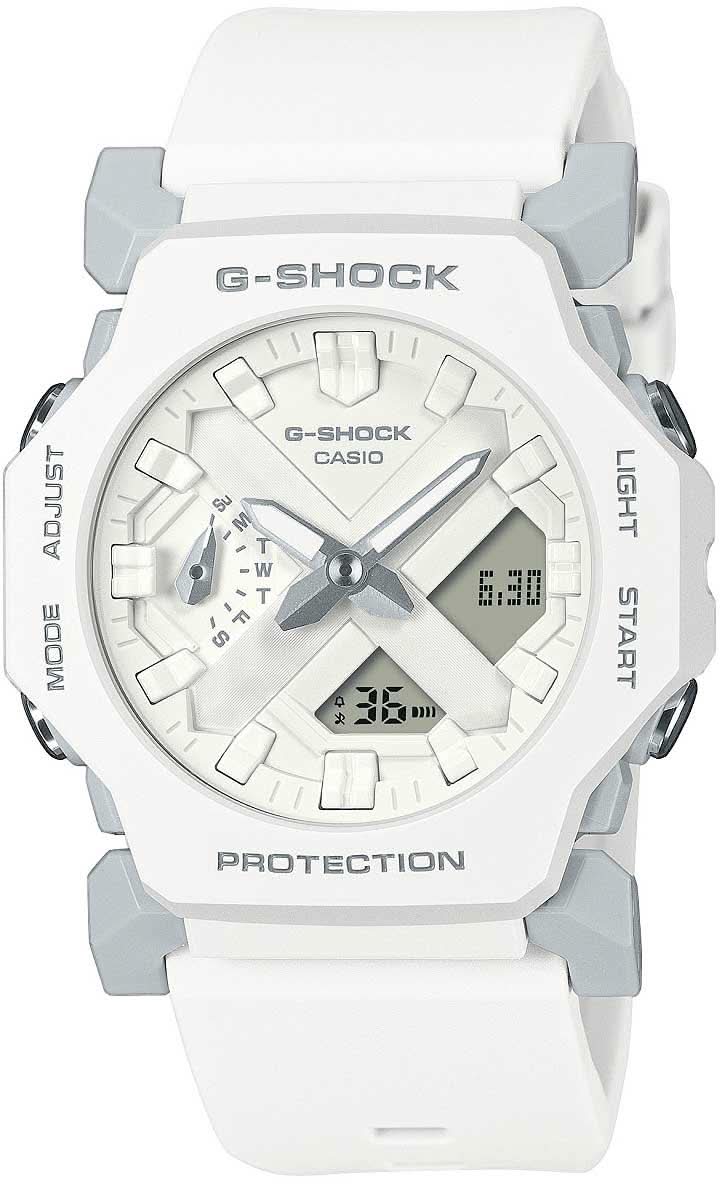 Casio G-Shock GA-2300 montre avec boîtier, cadran et bracelet blancs