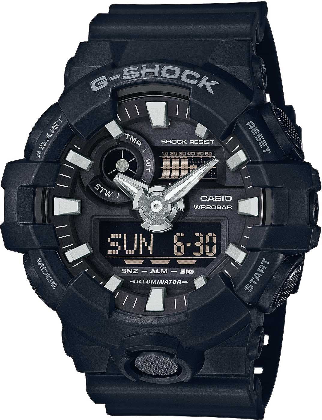 Casio G-SHOCK Montre homme boîtier noir, lunette et affichage numérique