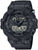 Montre antichoc pour homme, noire, vue de face avec écran numérique et boutons de commande noirs
