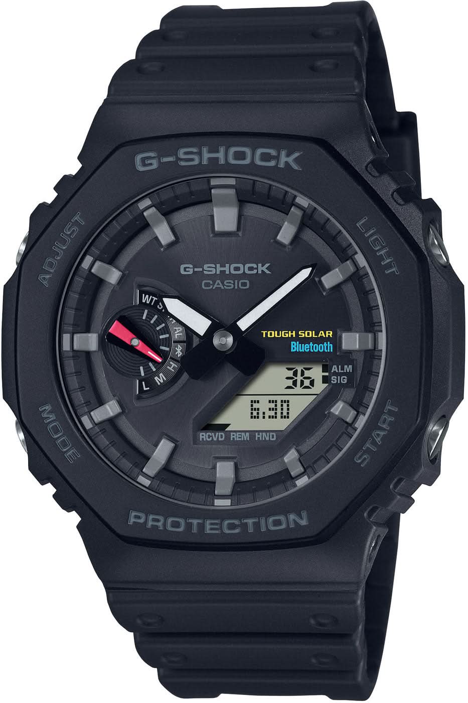 Montre Casio G-Shock noire pour homme, grand cadran avec indicateur de statut et Tough Solar