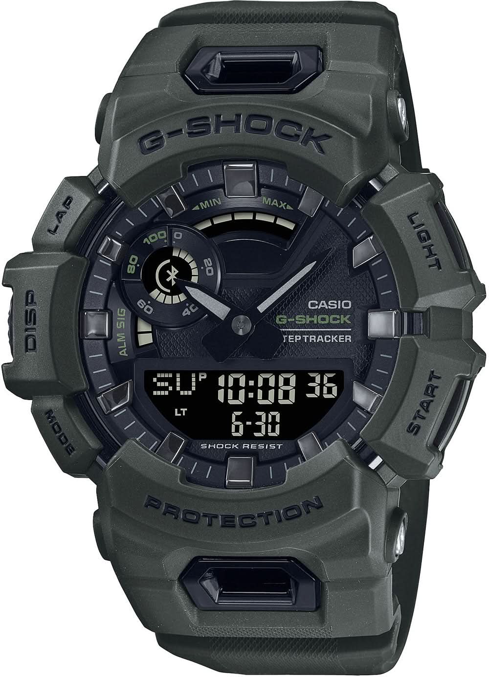 Montre Casio G-Shock pour homme avec bracelet en résine foncée et cadran rond