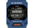 Montre numérique G-Shock avec boîtier bleu et cadran noir affichant l'heure