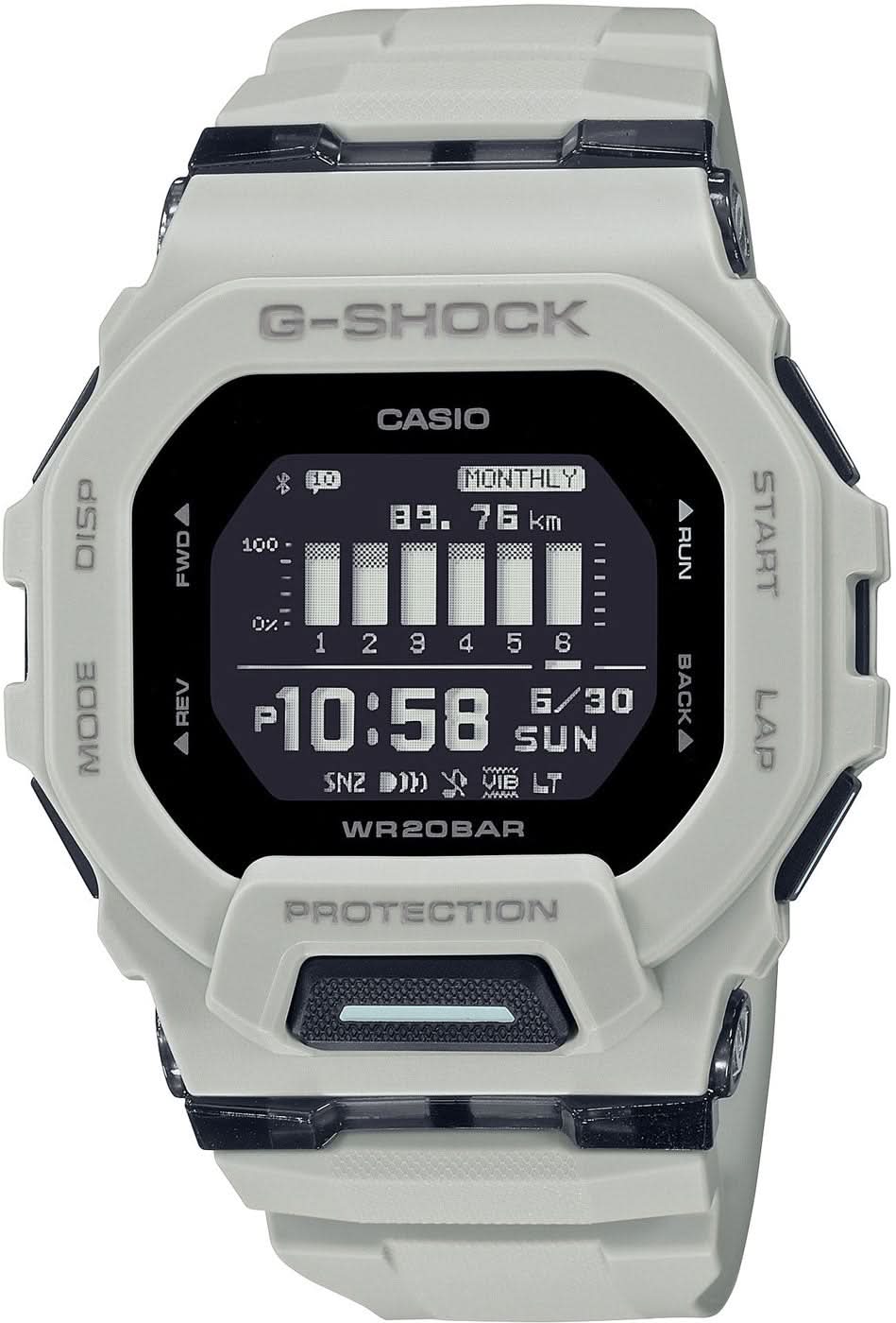 Montre G-SHOCK pour homme avec affichage numérique, bracelet et boîtier blancs