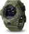 G-Shock Herrenuhr mit olivgrünem Gehäuse, schwarzem Display und Leuchtanzeige