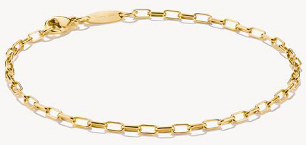 Bracelet gourmette plaqué or avec maillons et fermoir plat