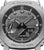 Cadran de montre pour homme aspect métal argenté, index noirs et WR 20BAR.