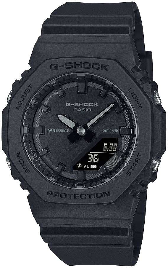Casio G-Shock GMA-P2100BB-1AER Montre Femme • Tout Noir • Carbone