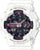 Casio G-Shock montre pour femme avec boîtier blanc, cadran noir et accents roses