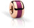 Charm en acier inoxydable avec anneau plaqué or rose et rayures en émail violet, cylindrique