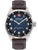 Swiss Military Hanowa Herrenuhr mit blauem Zifferblatt, braunem Lederband und Automatik
