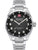 Herrenarmbanduhr Swiss Military Hanowa mit schwarzem Zifferblatt, Edelstahlband und Krone
