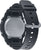 Bracelet de montre pour homme, fond avec couvercle argenté et bracelet en résine noire