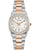 Bulova Damenuhr mit Bicolor-Metallband, Perlmuttzifferblatt und Diamant-Lünette