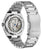 Montre homme squelette : mouvement mécanique visible, bracelet en titane argenté