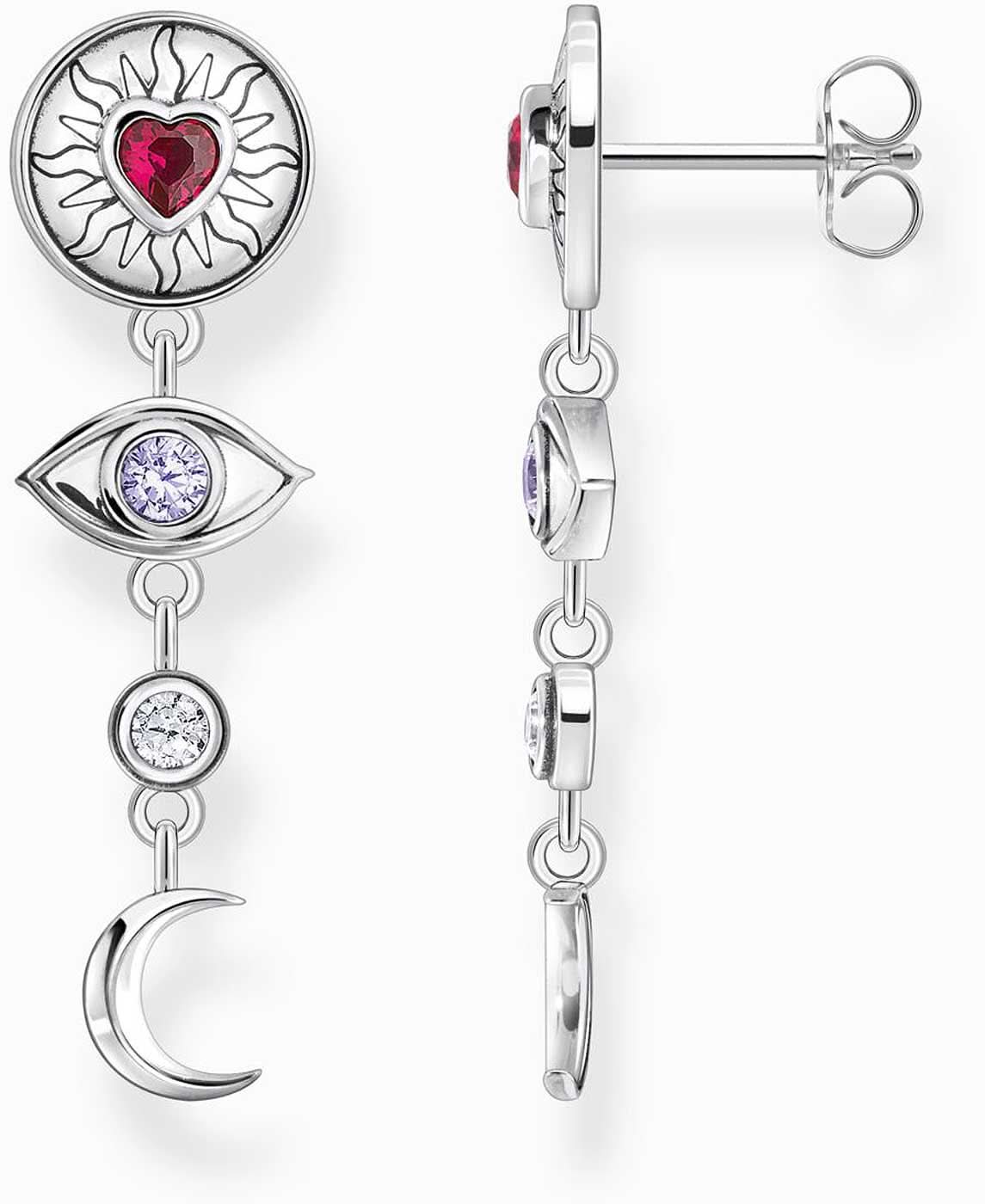 Longues boucles d'oreilles Talismans cosmiques aspect 3D - Thomas Sabo Modèle : H2277-640-7