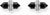 Boucles d'oreilles : onyx noir hexagonal sur monture argentée, serties de pierres transparentes