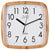 Horloge murale carrée avec cadre en bois, cadran blanc et aiguilles noires