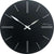 Horloge murale ronde en plastique, foncée avec aiguilles et index blancs, logo JVD