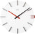 Wanduhr mit weißem Zifferblatt, schwarzen Zeigern und rotem Sekundenzeiger