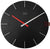 Horloge murale JVD avec cadran noir, accents rouges et aiguilles blanches