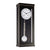 Horloge murale avec boîtier rectangulaire en bois noir, balancier rond et cadran blanc