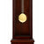 Façade de pendule avec boîtier en bois sombre et bouton de balancier rond doré