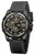 Chronographe pour homme : montre noire avec cadran et bracelet en cuir