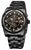Bracelet de montre pour homme avec cadran noir, sous-cadrans chronographes et bracelet en métal