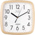 JVD Wanduhr mit beigem Kunststoffrahmen, weißem Zifferblatt und schwarzen Zeigern