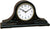 Horloge de table en bois avec cadran rond et chiffres romains, cadre noir