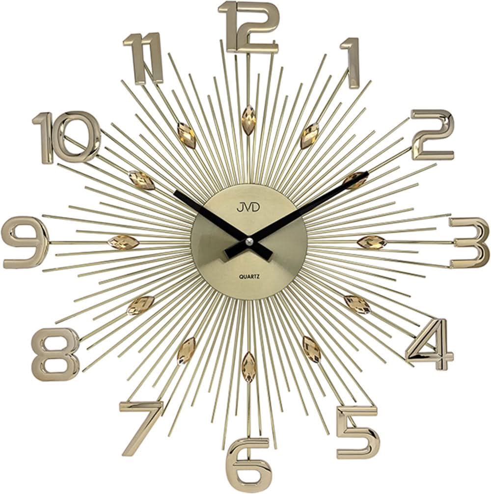 Horloge murale JVD 49x49x5 cm métal • Design élégant • Mouvement à quartz précis