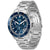 BOSS Chronograph-Armbanduhr mit blauem Zifferblatt, blauer Lünette und Edelstahlarmband