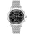 BOSS Herren-Chronograph-Armbanduhr mit Datumsanzeige, schwarzem Zifferblatt und Edelstahlband