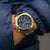 BOSS Hero Sport Bicolor-Armbanduhr mit blauem Zifferblatt und drei Chronograph-Zählern