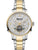 Bicolor-Herrenuhr am Metallband (Stahl/Gold) mit offenem Automatikwerk und Datumsanzeige.