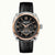 Montre homme avec cadran noir et bracelet en cuir noir, look squelette
