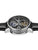 Uhr von oben: Skelettzifferblatt mit Mondphase und Zahnrädern, silberne Lünette