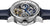 Herrenuhr mit blauem Lederband und skelettiertem Zifferblatt mit zwei Hilfszifferblättern