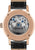 Montre automatique pour homme avec fond de boîtier plaqué or rose et bracelet en cuir noir