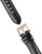 Boucle et attache de bracelet d'une montre homme avec bracelet en cuir noir