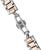 Herrenuhrarmband aus zweifarbigem Edelstahl mit Schließe und polierten Gliedern.