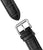 Montre homme bracelet en cuir noir avec boucle ardillon et éléments argentés