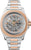 Bracelet de montre pour homme en acier inoxydable avec cadran squelette argenté et accents or rose