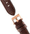 Bracelet en cuir pour montre homme, marron avec boucle métallique et surpiqûres décoratives