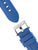 Blaues Silikonarmband mit Dornschließe aus Edelstahl an der Herrenuhr
