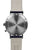 Fond de montre pour homme avec fond en acier inoxydable gravé et bracelet en cuir beige