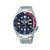 Sportliche Herrenuhr mit blauem Zifferblatt, roter/blauer Pepsi-Lünette, Edelstahlband