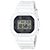 Herrenarmbanduhr Casio G-SHOCK mit weißem Kunststoffarmband und rundem Digitaldisplay