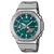 G-Shock Herrenarmbanduhr mit Metalllünette, Metallarmband und türkisfarbenem Zifferblatt