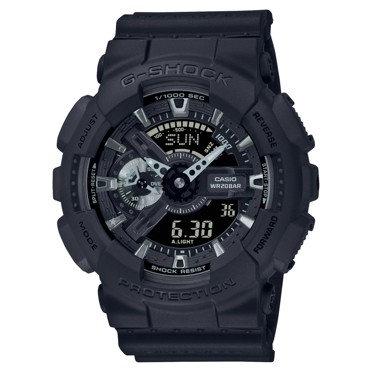 Casio G-Shock Herren-Analog-Digitaluhr, schwarzes Resinband und dunkles Gehäuse
